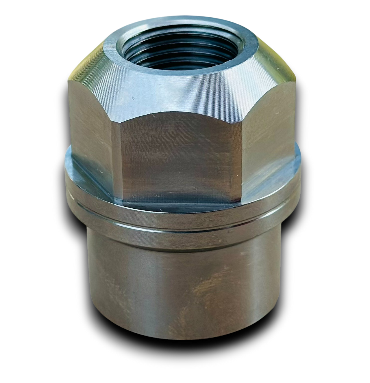 Titanium 1 1/2 x .125 Threaded Tube Adapter | 3/4-16 (Left Hand Hex)