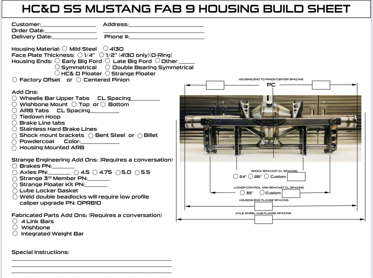 Custom Built FAB 9 Stock Suspension Housing (Foxbody, SN95, New Edge Mustang)