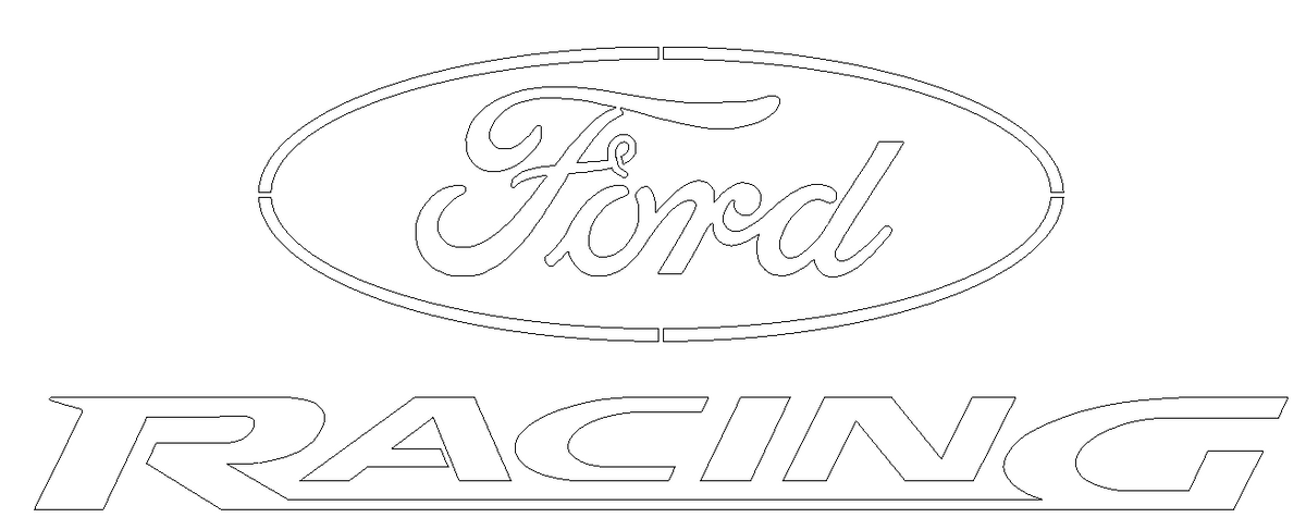 Ford Racing Svg Files FORD RACING LOGO .dxf