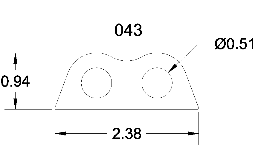 TAB 043 FIRE SUPPRESSION CABLE/LEVER MOUNT TAB