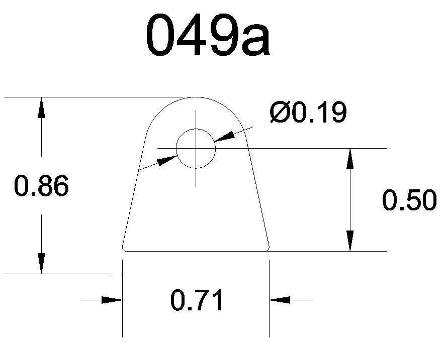 TAB 049a ACCESSORY MOUNT TAB .188 BORE FLAT- 5PK