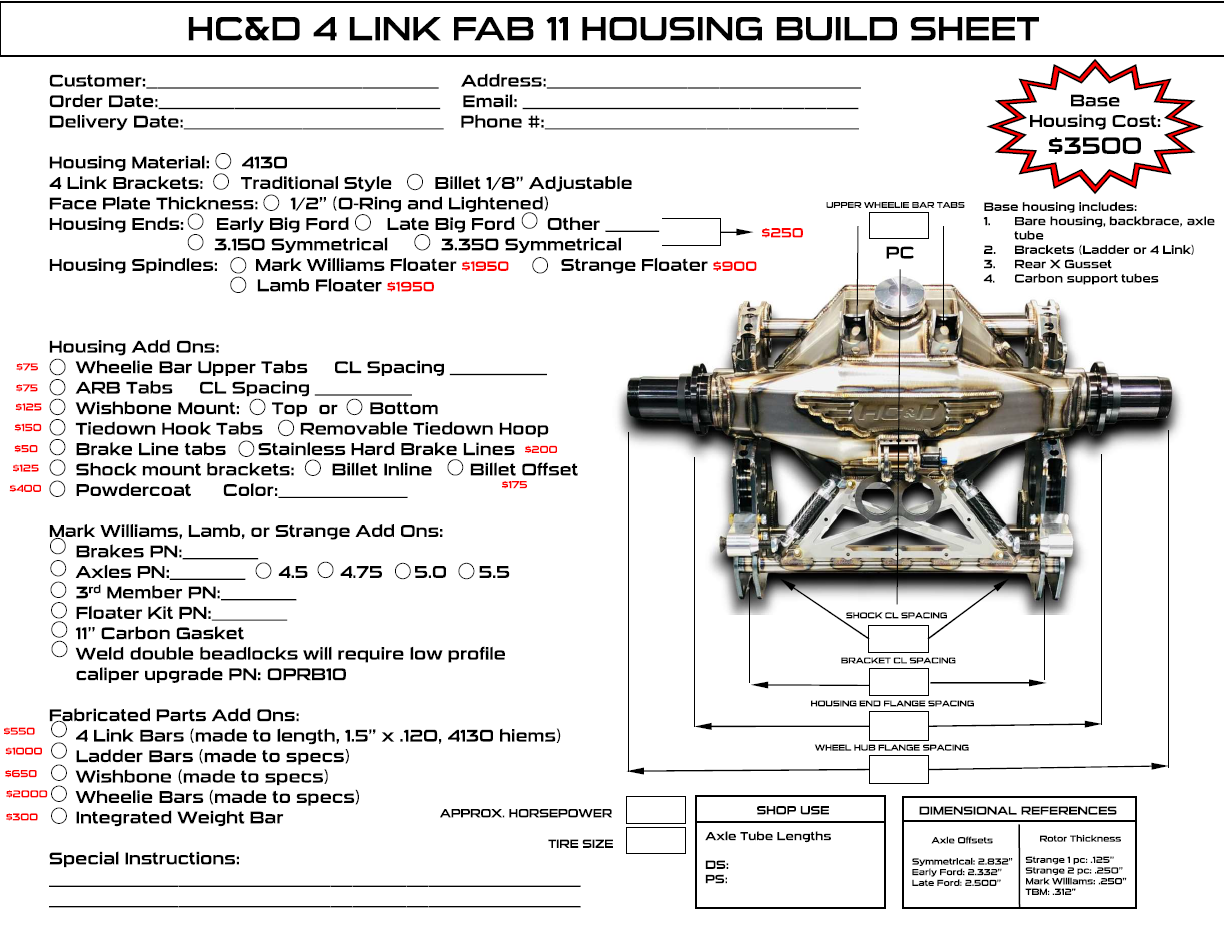 FAB 11 4 Link Housing Complete Custom Build