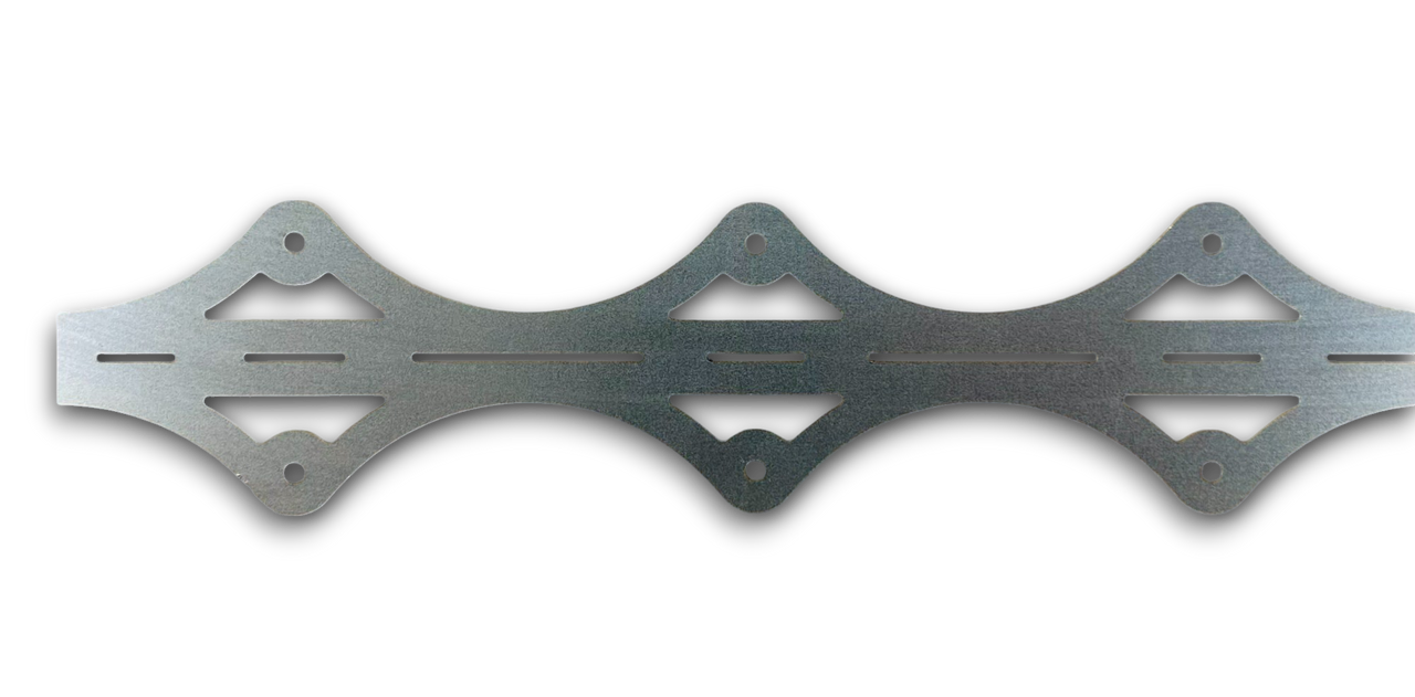 Titanium Light Weight Scalloped Double Side Mounting Strips (3" Spread | 1/8" holes)