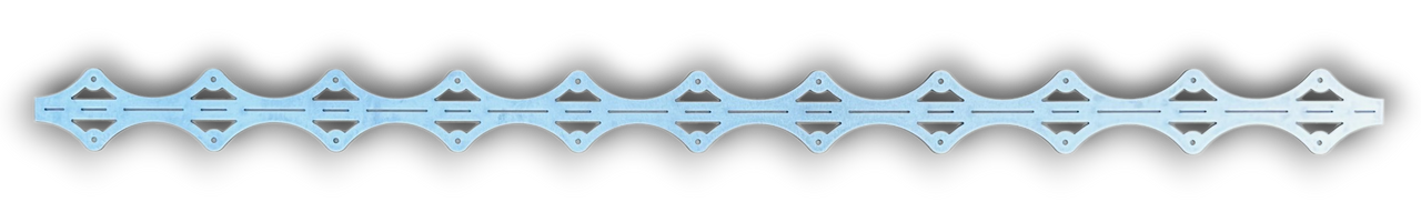 Titanium Light Weight Scalloped Double Side Mounting Strips (3" Spread | 1/8" holes)