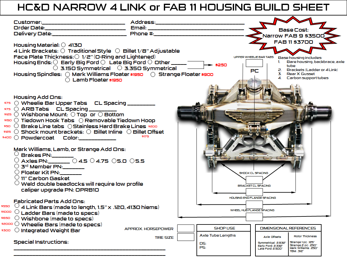 FAB 11 4 Link Housing Complete Custom Build