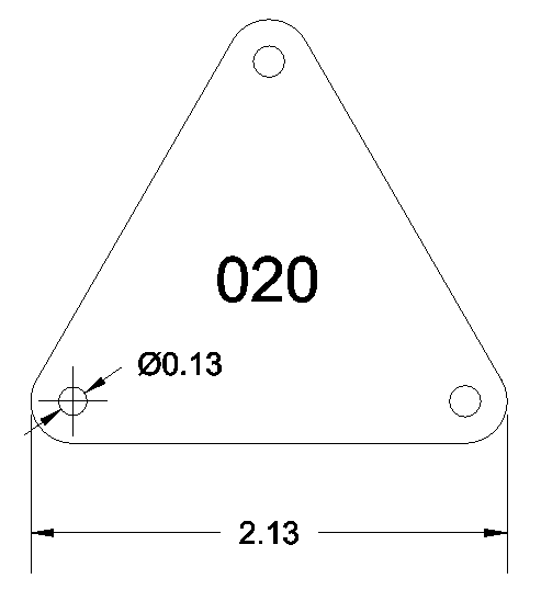 TAB 020 Triangular Universal Body Mount Plate