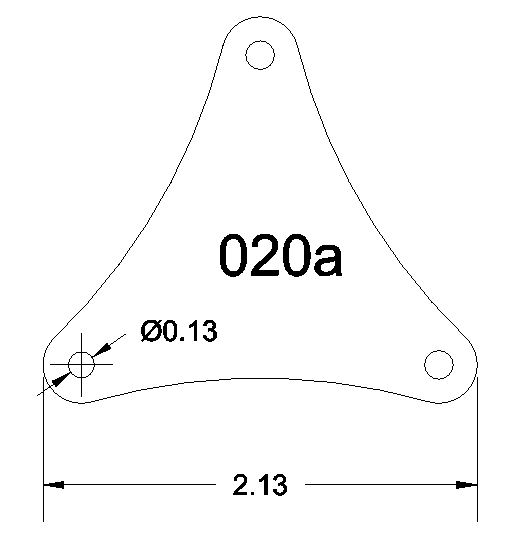 TAB 020a Triangular Universal Body Mount Plate | Scalloped
